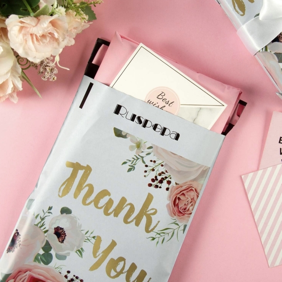 NWT 20 6X9 Poly Mailers Floral Thank you - Picture 3 of 7